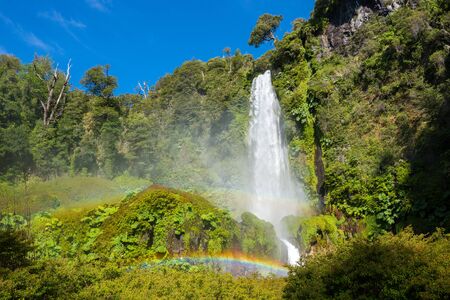 Salto El Leon Waterfall, Pucon, Chileの写真素材