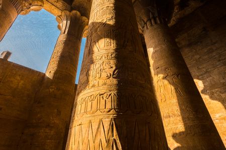 Interior of the Temple of Horus, Temple of Edfu, Egyptのeditorial素材