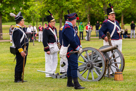 Re-enactment of the battle of Vitoria Between British, Portuguese and Spanish army under General...