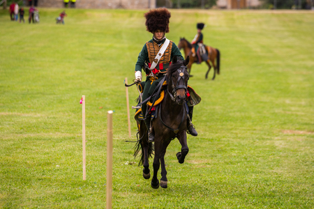 Re-enactment of the battle of Vitoria Between British, Portuguese and Spanish army under General Wellington and the French army in 1813 on May 28, 2016 in Vitoria, Spainのeditorial素材
