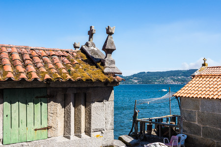 Town of Combarro, Pontevedra in Galicia, Spainのeditorial素材