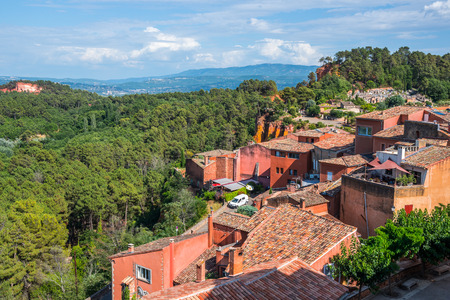 The Ochre-Red Village of Roussillon, Provence, Franceのeditorial素材