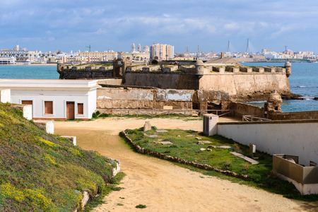 Castle of San Sebastian at Cadiz, Spainの写真素材