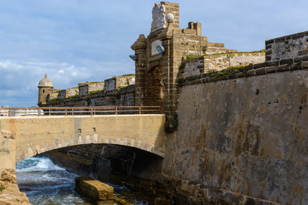 Castle of San Sebastian at Cadiz, Spainのeditorial素材