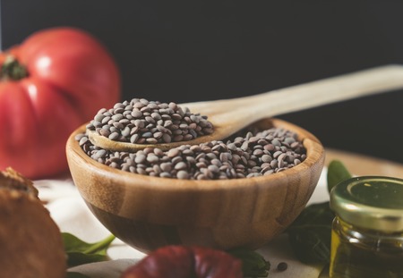 Delicious Legume and olive oilの写真素材