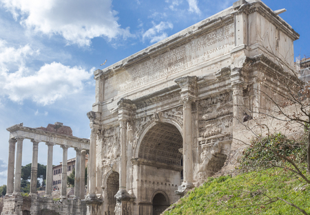 Ancient ruins of the Roman Forumの写真素材