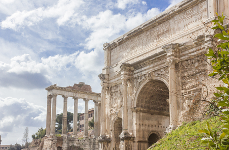 Ancient ruins of the Roman Forumの写真素材