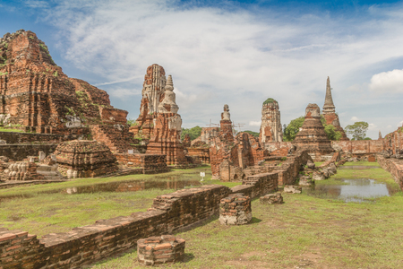 Ruins in Ayutthaya National park Thailandの写真素材