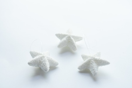 White Christmas Stars on a white Background