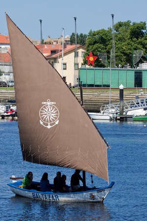 IX Meeting of Traditional Boats of Vila do Conde. Fishing sailboat Baltazar.のeditorial素材