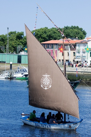 IX Meeting of Traditional Boats of Vila do Conde. Fishing sailboat Baltazar.のeditorial素材