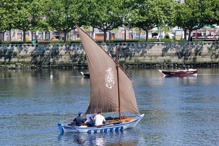 IX Meeting of Traditional Boats of Vila do Conde. Fishing sailboat Briosa.のeditorial素材