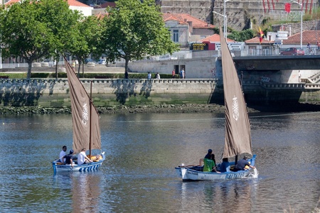 IX Meeting of Traditional Boats of Vila do Conde. Fishing sailboats Baltazar and Briosa.のeditorial素材