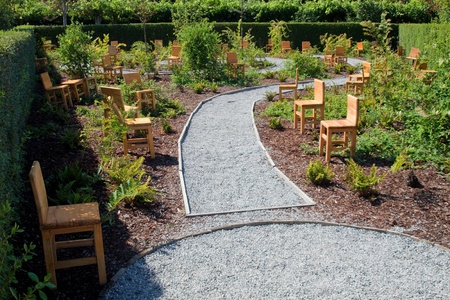 Ponte do Lima, Portugal - August 17, 2011: the 7th International Garden Festival was a competition between 58 projects received from 12 countries.のeditorial素材