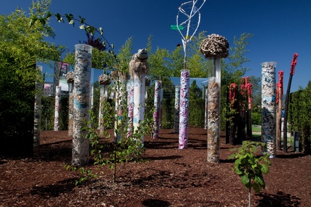 Ponte do Lima, Portugal - August 17, 2011: the 7th International Garden Festival was a competition between 58 projects received from 12 countries.のeditorial素材