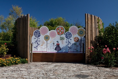 Ponte do Lima, Portugal - August 17, 2011: the 7th International Garden Festival was a competition between 58 projects received from 12 countries.のeditorial素材