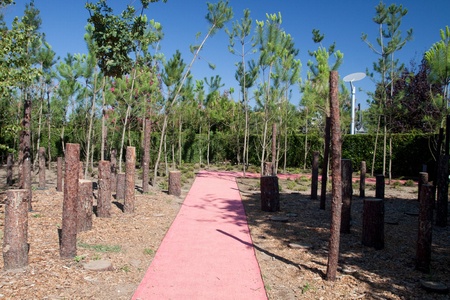 Ponte do Lima, Portugal - August 17, 2011: the 7th International Garden Festival was a competition between 58 projects received from 12 countries.のeditorial素材