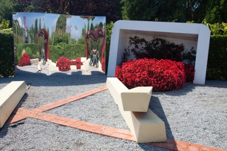 Ponte de Lima, Portugal - May 25 to October 31, 2012: the 8th International Garden Festival was a competition between 49 projects received from different countries. This year the theme is "Gardens for Eating".のeditorial素材
