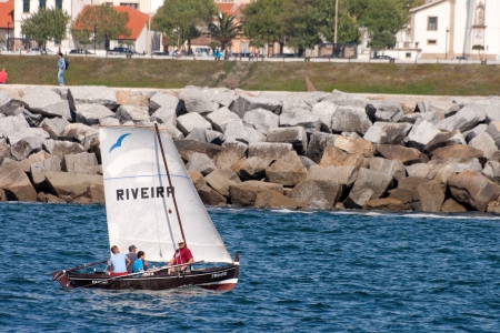 Povoa de Varzim, Portugal - September 3, 2011: the 1st International Meeting of Traditional Boats was an exhibition of the most characteristic boats used in fishing mainly in the north of Portugal and in the Spanish autonumous region of Galicia. Here we cのeditorial素材