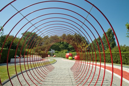 Ponte de Lima, Portugal - August 20, 2013: the 9th Ponte de Lima International Garden Festival of Ponte de Lima is composed by the creation of twelve temporary gardens with innovative perspectives of the use of public spaces. This year the theme is "Gardeのeditorial素材