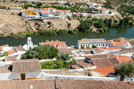 Mertola is a Portuguese village of the district of Beja, Alentejo region and sub-region of Alentejo, with less than 2000 inhabitants. The village is situated on a hill on the right bank of the Guadiana River.の写真素材