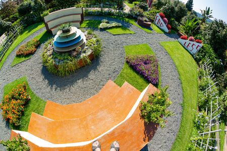 Ponte de Lima Portugal - August 23 2019: the 15th Ponte de Lima International Garden Festival of Ponte de Lima is divided into 12 temporary gardens, 11 of whom have never seen before. Artists, designers, gardeners and landscape architects from 9 countriesのeditorial素材