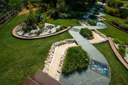 Ponte de Lima Portugal - August 23 2019: the 15th Ponte de Lima International Garden Festival of Ponte de Lima is divided into 12 temporary gardens, 11 of whom have never seen before. Artists, designers, gardeners and landscape architects from 9 countriesのeditorial素材