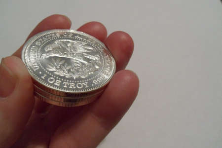 Silver coinの写真素材