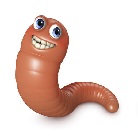 3d cartoon cute worm