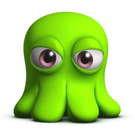 3d cartoon cute octopusの写真素材