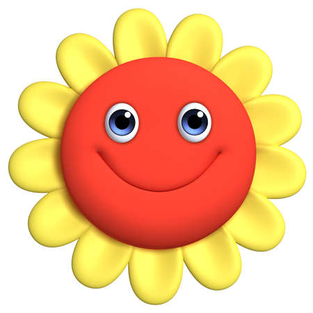 3d cartoon cute flowerの写真素材