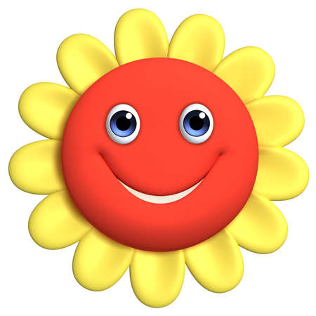 3d cartoon cute flowerの写真素材