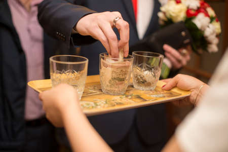 bride price with Russian vodkaの写真素材