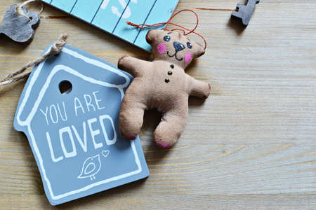 Love and home boards and toysの写真素材