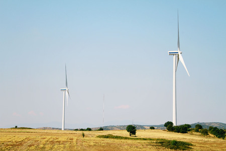 Windmill, Wind energy production, green energyの写真素材