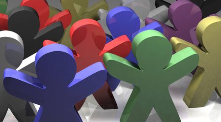 tolerance concept, 3d people differed colors, we are all the sameの写真素材