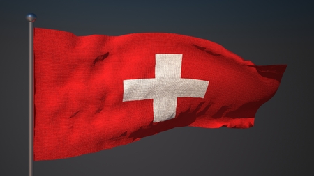 3D flag of Switzerlandの写真素材