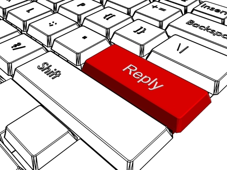 Replay. Red hot key on computer keyboardの写真素材