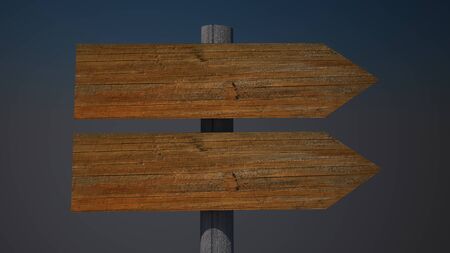 Old vintage empty wooden sign on roadの写真素材