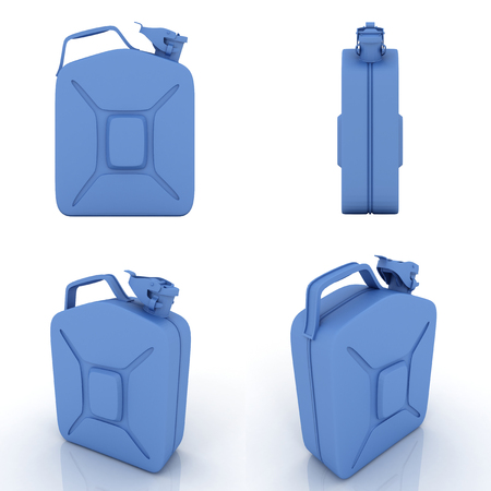 Blank Jerrycan Canister Gallon Oil Cleanser Detergent Abstergent Isolated on whiteの写真素材