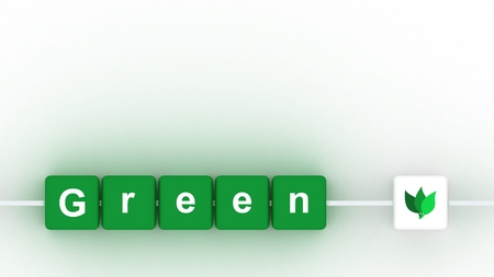 Green on dices. Ecological and green concept.の写真素材