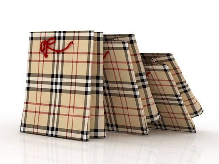 Shopping bags isolated on white backgroundの写真素材