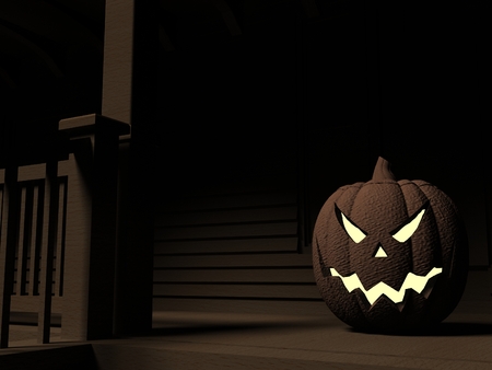 Halloween Jack Light pumpkin Angry Illustration Design Wallpaper, postcard, background.の写真素材
