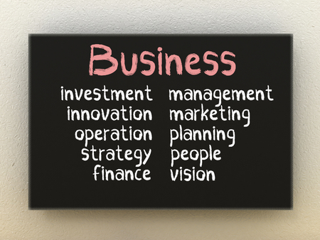 Business on black board. Business concept.の写真素材