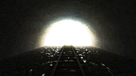 Light in the end of tunnel. 3d renderの写真素材