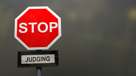 Stop judging sign.の写真素材