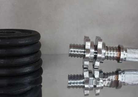 Bodybuilding Weights. Workout, training, Gym concept. Sport background.