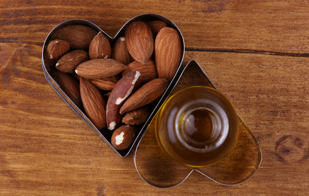 Almond oil. Skin care and hair loss treatments ingredientの写真素材