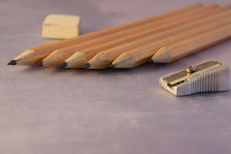 set of simple pencilsの写真素材