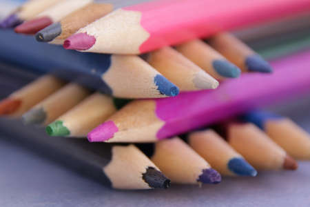 set of colored pencilsの写真素材